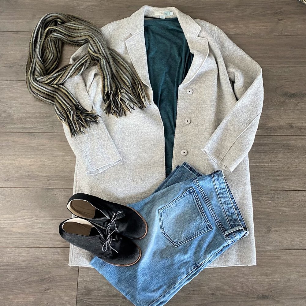 Boden Gray Wool Blend Coat